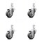 Service Caster 3.5 Inch Thermoplastic Rubber Wheel Swivel 3/4 Inch Square Stem Caster Set SCC SCC-SQ20S3514-TPRB-34-4 - alternate 3